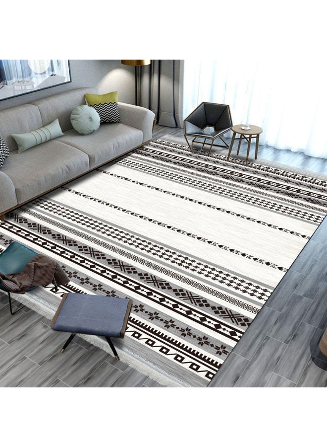 SMART HOME Large padded floor mat with a soft velvet surface and non-slip backing - Living room rug - Majlis rug - Lounge rug - Luxurious decorative rug - Elegant rug with modern patterns for living rooms and majlis - Size 350x250 cm - Suitable for everyday use and entertaining - Image 1